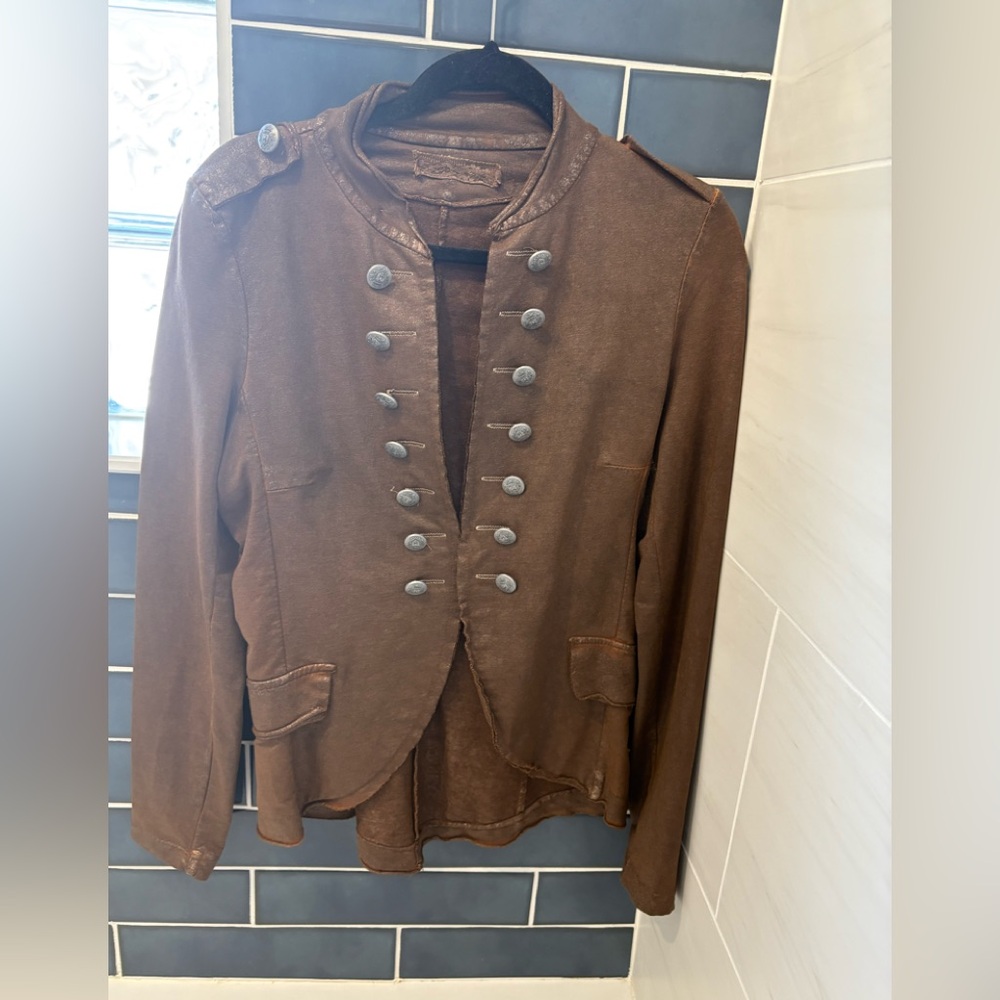 Woman’s Military Style Jacket with Silver Buttons